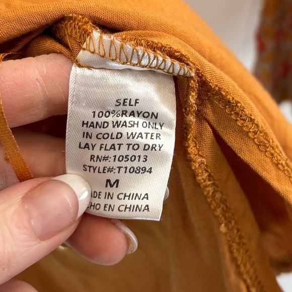 Savanna Brown Embellished Blouse with Red Floral Embroidery - Picture 4 of 4